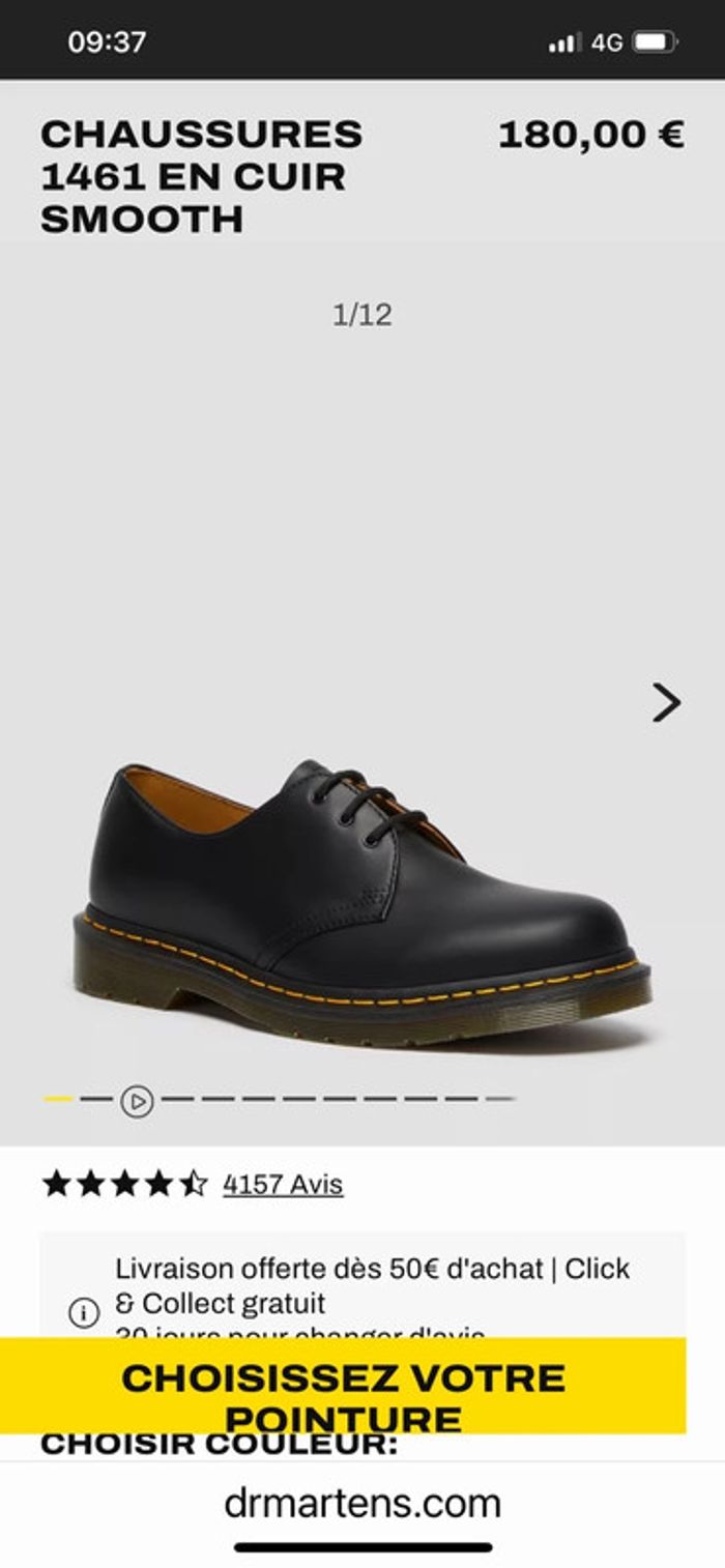 Dr. Martens - Chaussures 1461 en cuir smooth - photo numéro 8