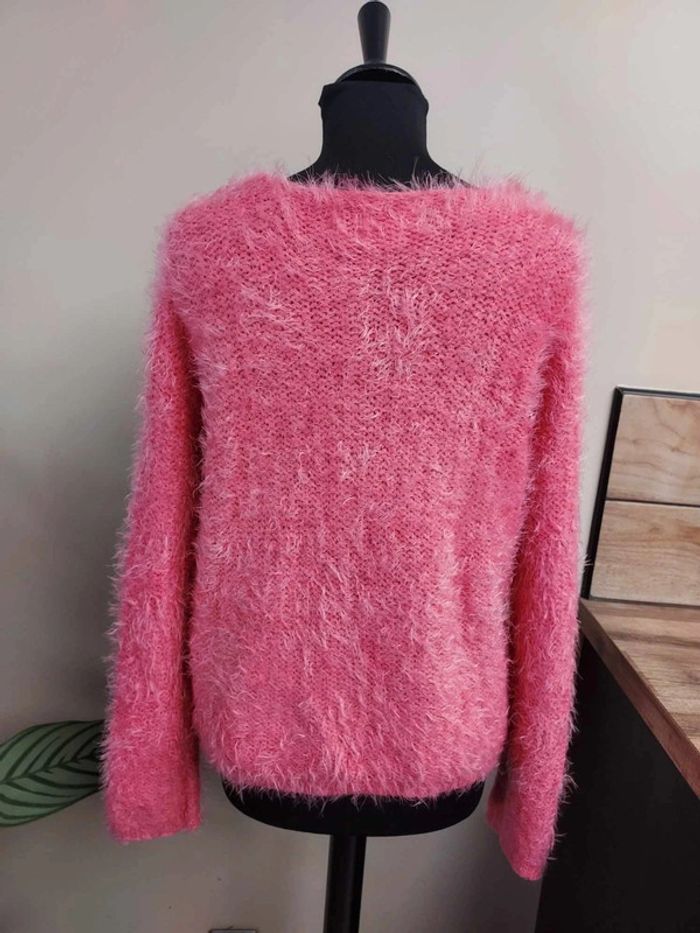 Pull rose effet poils Bershka - photo numéro 3