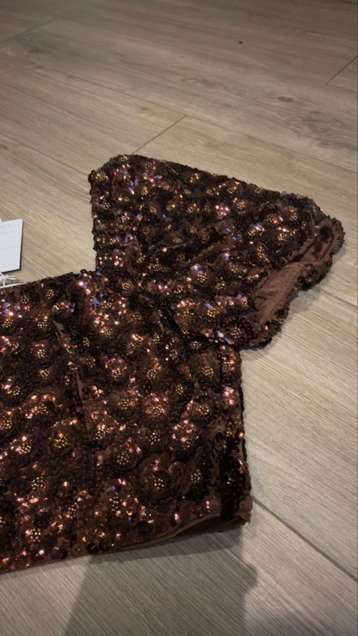 Haut crop top sequins 42 neuf - photo numéro 9