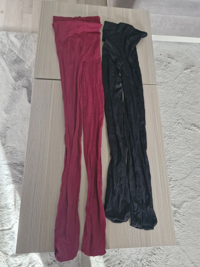 Lot 2 collants bordeaux et noir