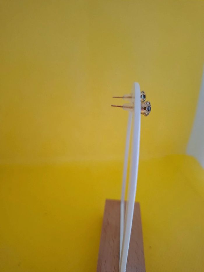 Puces d oreilles neuves avec etiquette acier inoxydable mixte dorées - photo numéro 3