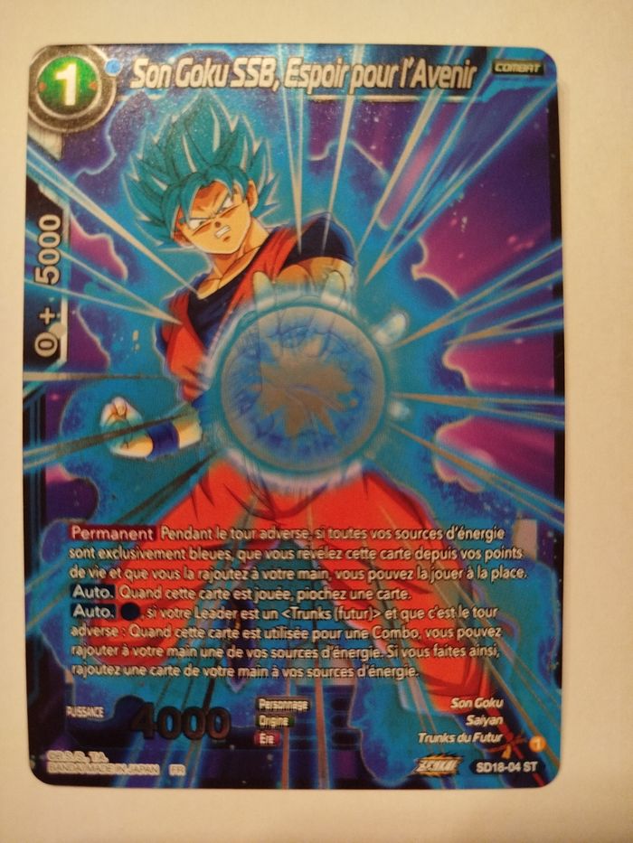 Carte dragon ball son Goku SSB - photo numéro 2