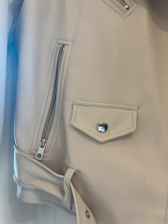 Perfecto beige Zara taille L - photo numéro 2