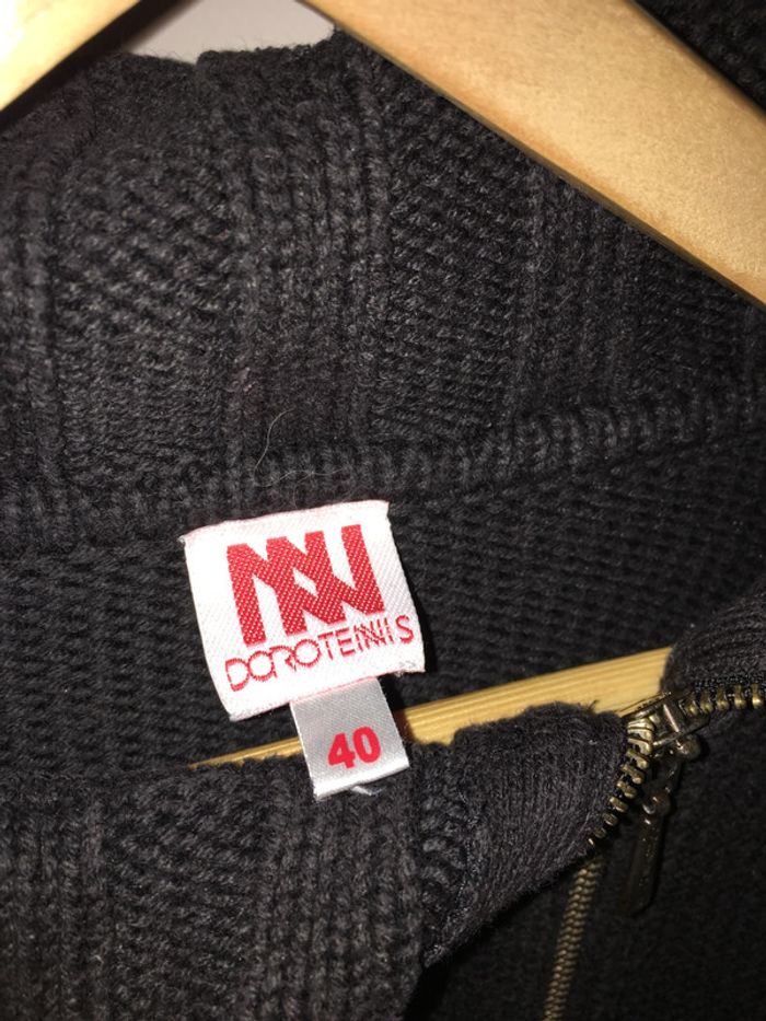 48 - Pull-over mixte Dorotennis noir avec grand col - photo numéro 4