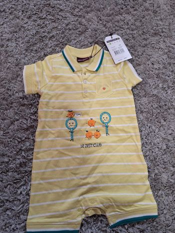 Lot de 2 combishort bébé garçon 6 mois