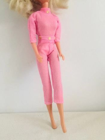 Tenue barbie combinaison lurex rose vintage