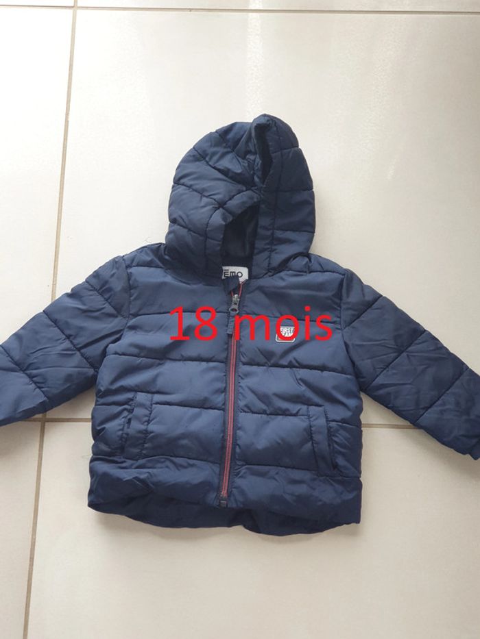 1 blouson parka doudoune 18 mois bleu marque gemo