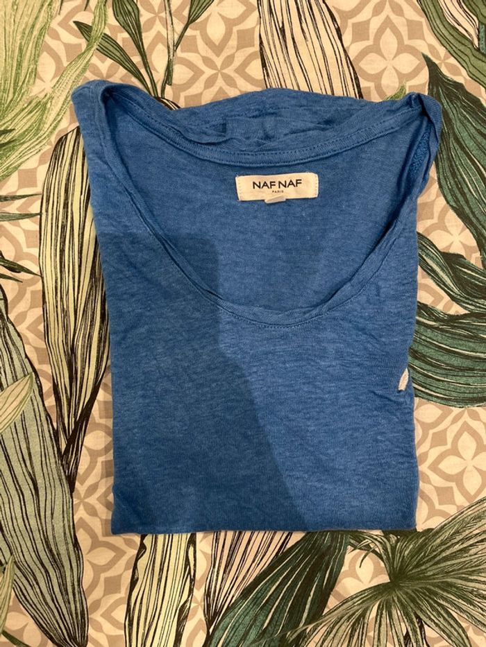 T-shirt manche courte bleu Nafnaf taille L