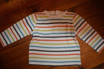 Teeshirt manches longues à rayures multicolores 12 mois - 1 an
