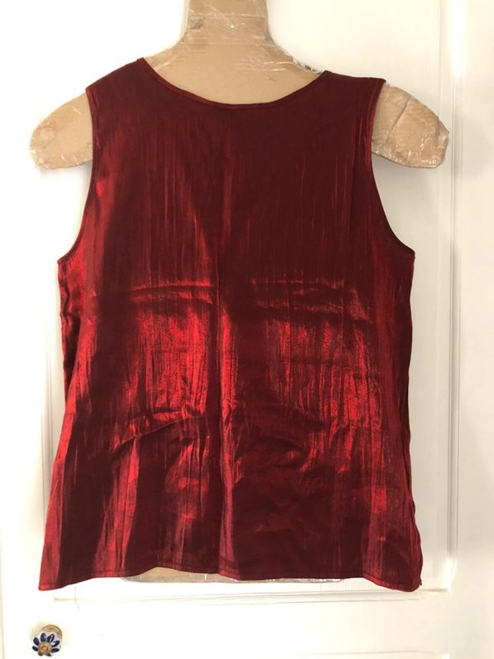 AN84- Débardeur « uban touch » bordeaux effet métallisé T 44-46 porté 1 fois - photo numéro 2