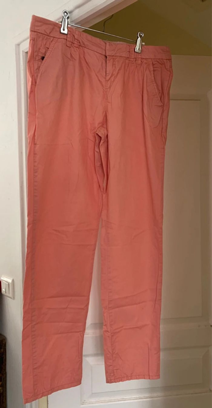 Pantalon en toile Promod T40 corail - photo numéro 2