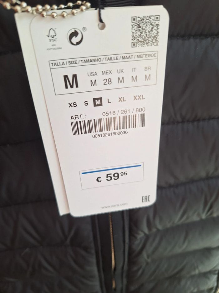 Veste noire doudoune en plumes Zara - photo numéro 7