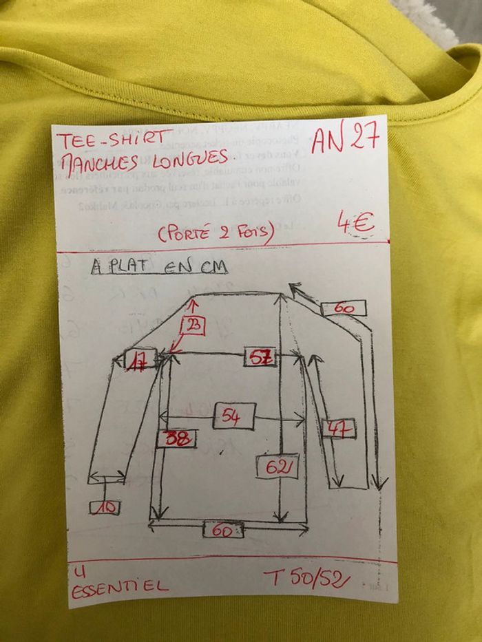 AN27- Tee-shirt manches longues T 50/52 porté 2 fois - photo numéro 10