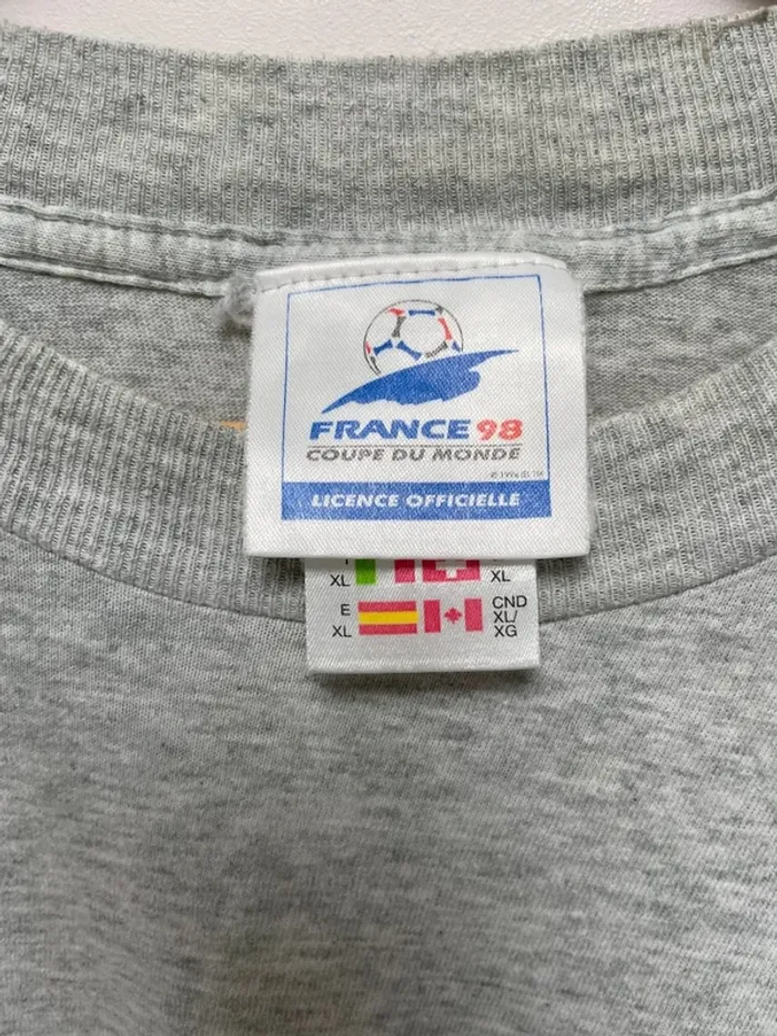 T-shirt vintage football France 98 Coupe du Monde 1998 taille XL fabriqué en Europe 🇪🇺 - photo numéro 4