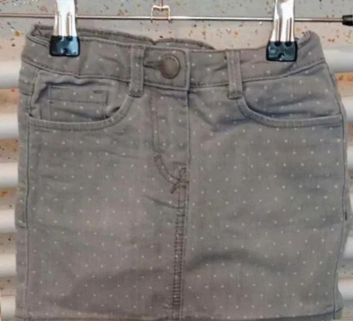Jupe en jeans grise à pois blanc DPAM Taille 3 ans - photo numéro 2