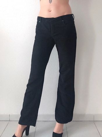 Pantalon droit évasé noir velours y2k 🇮🇹 Jean-Paul Gaultier - 40/L à 42/XL