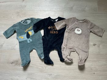 Lot de 3 pyjamas garçon 1 mois