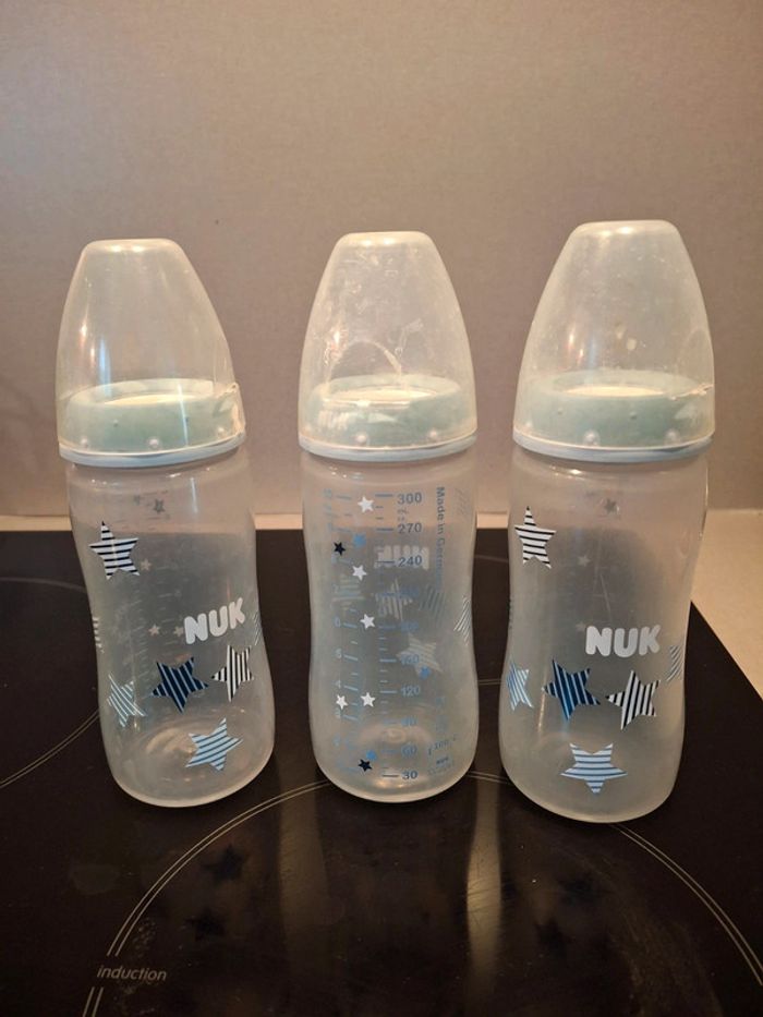 Lot de 3 Biberons NUK 300ml étoiles bleu - photo numéro 2