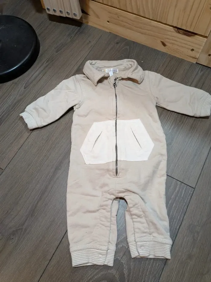 Combinaison beige pyjama sans pied kitchoun 3 mois très bon état