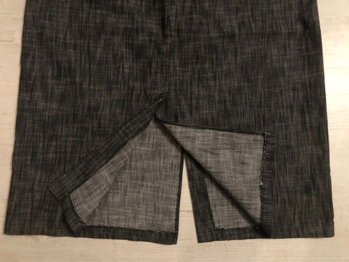 AN20- Tailleur veste+jupe longue bleu jean T44-46 - photo numéro 4