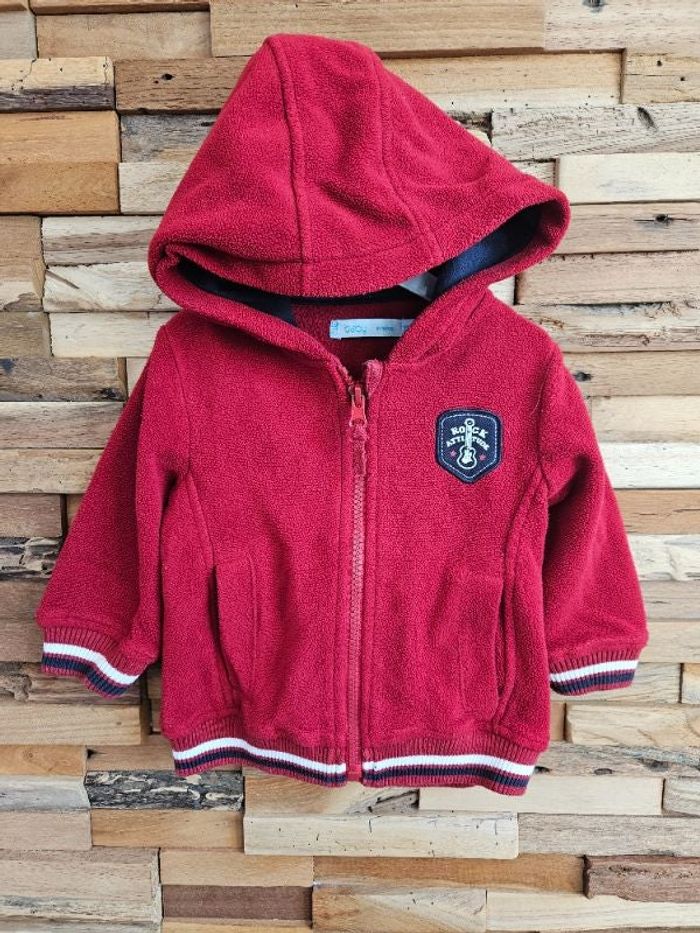 Gilet polaire à capuche garçon 12 mois