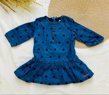 Robe bleue à pois - 6 mois