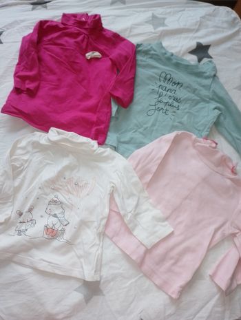 T-shirt col dont 3 col roulé 9 mois