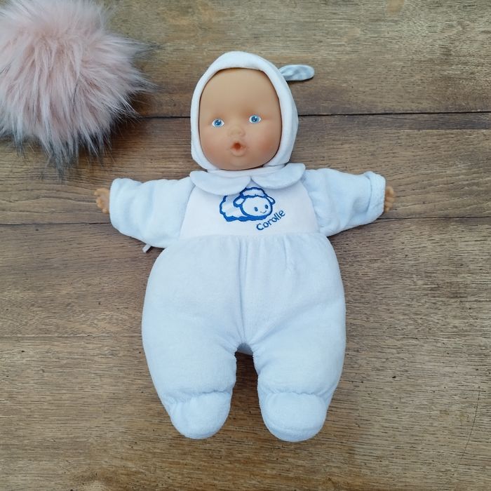 Doudou poupée babypouce bleu mouton - photo numéro 2