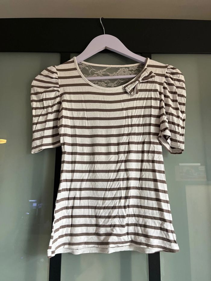 Blouse marinière dos dentelle