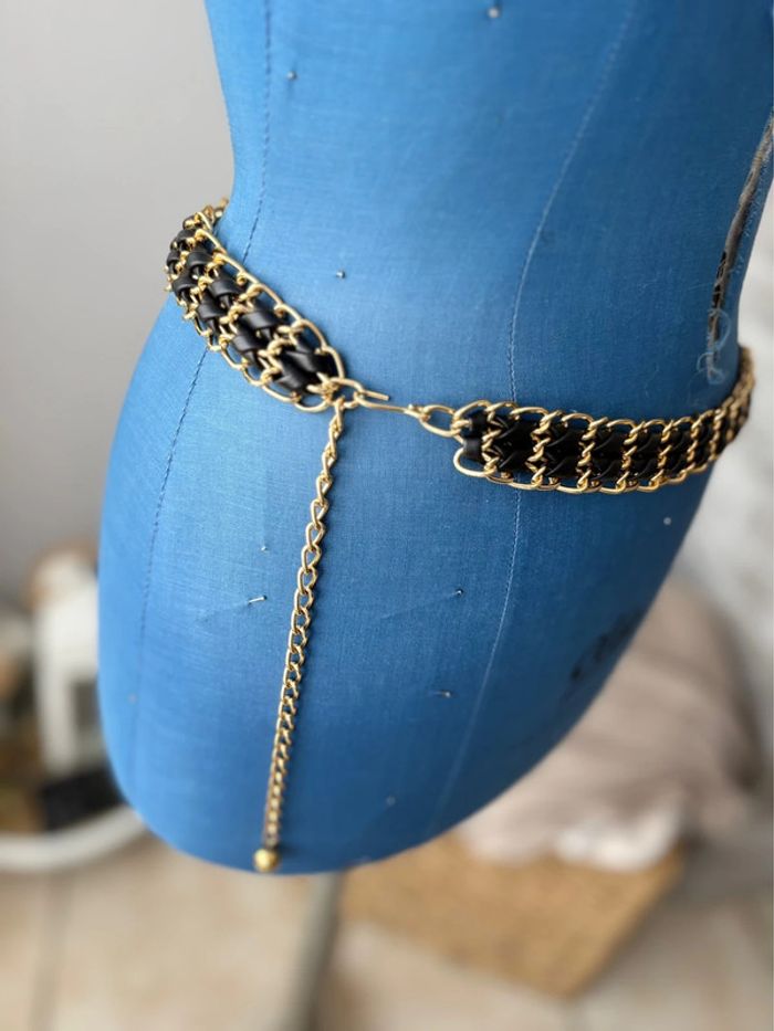 Ceinture métal doré - noir - taille unique - neuve - photo numéro 2