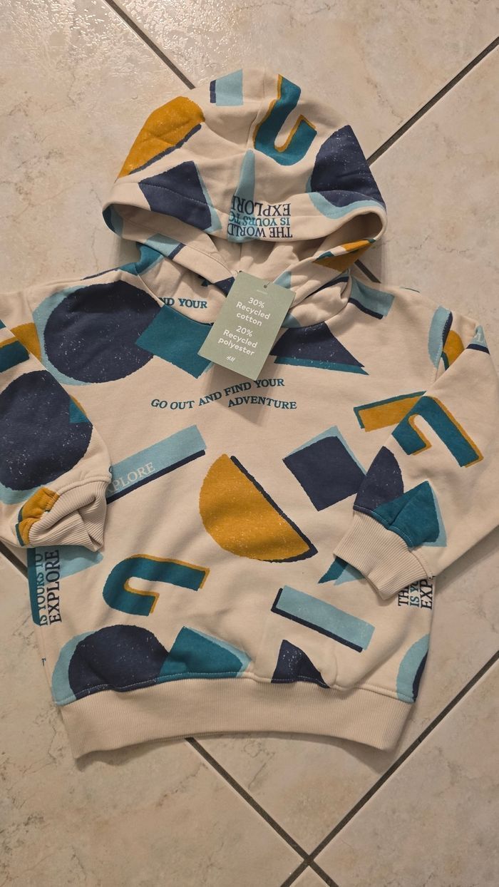 (Neuf non porté) 🏷🥰🤩💙 superbe sweat molleton 4 ans garçon 💙🥰🤩