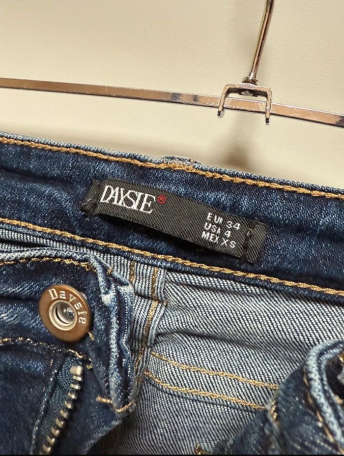 👖 Jean slim femme – Daysie Couleur bleu, avec effet troué tendance Taille 34 - photo numéro 3