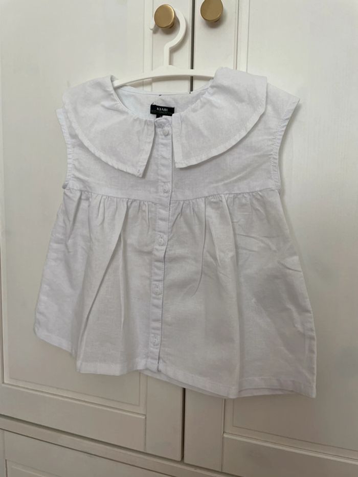 Top blouse neuf blanc 18 mois kiabi