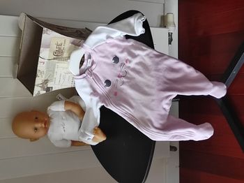 Pyjama dors-bien velours bébé fille – 6 mois