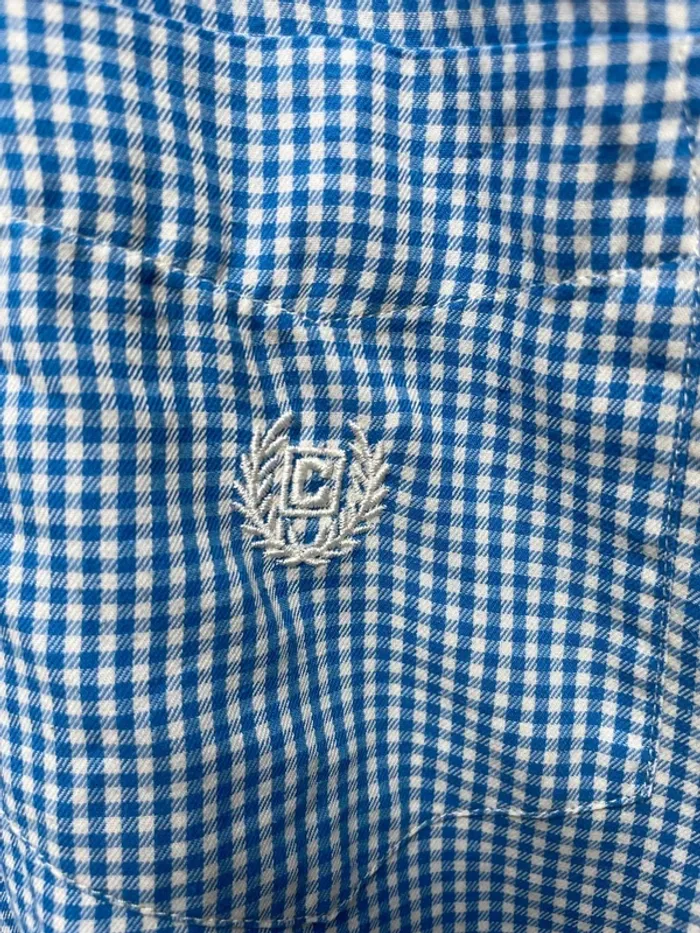 Chaps checkered shirt blue white Mens size Large - photo numéro 3