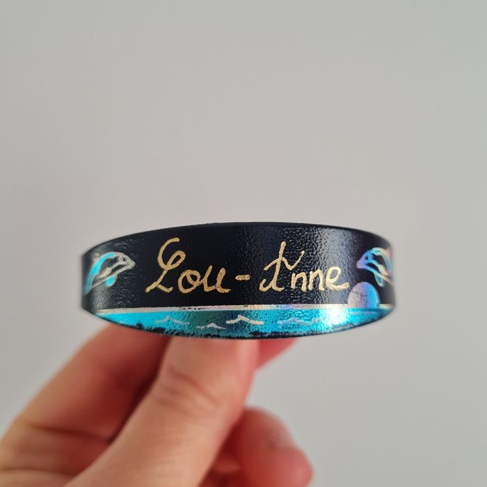 Bracelet cuir dauphins