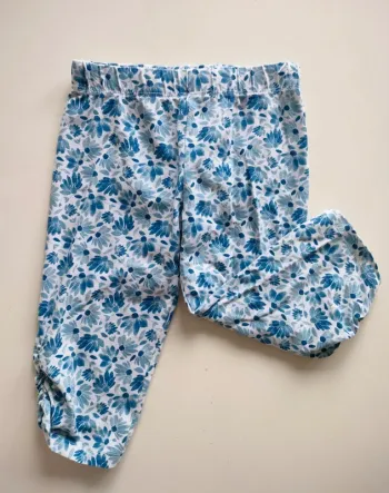 (e) legging fleurs bleues Tissaia 3ans