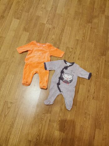 Lot de 2 pijamas en velours  fille 1M