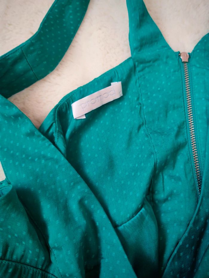 Robe verte promod satinée - photo numéro 4