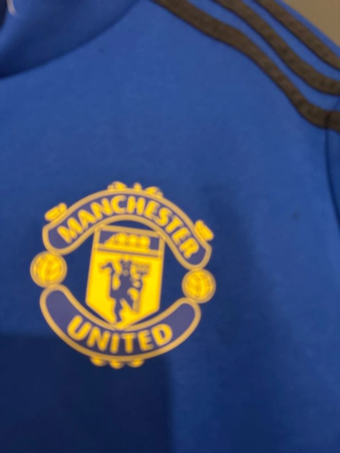 Authentique maillot de training Manchester United taille 14 ans Adidas - photo numéro 3