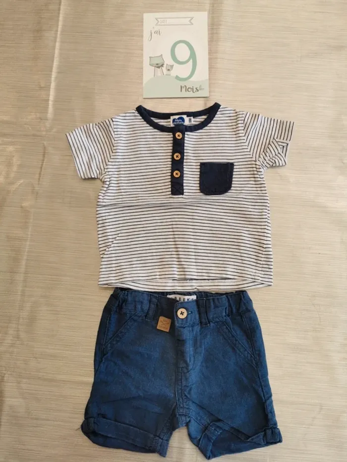 Ensemble short tee shirt garçon 9mois