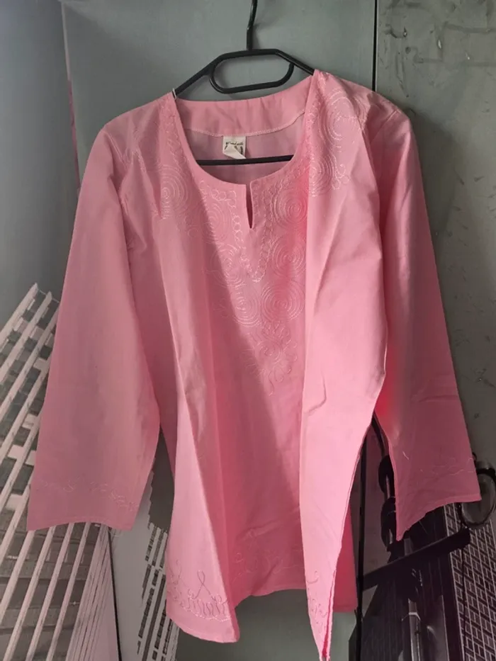 Haut égyptien femme rose manches longues – Taille 3 (100% coton) - photo numéro 6