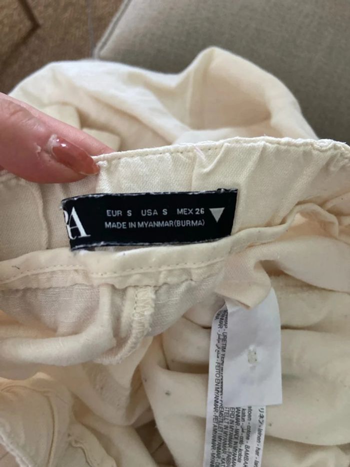 Pantalon taille haute écru Zara Taille S - photo numéro 5