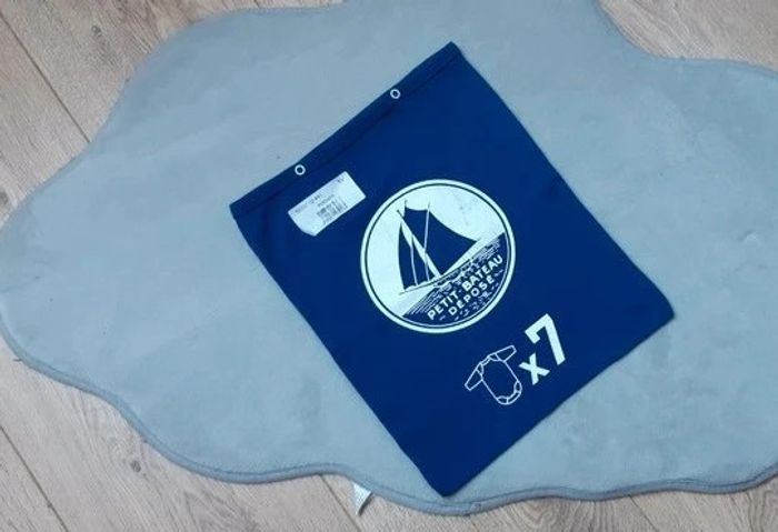 Pochon "petit bateau" bleu roi neuf avec étiquette