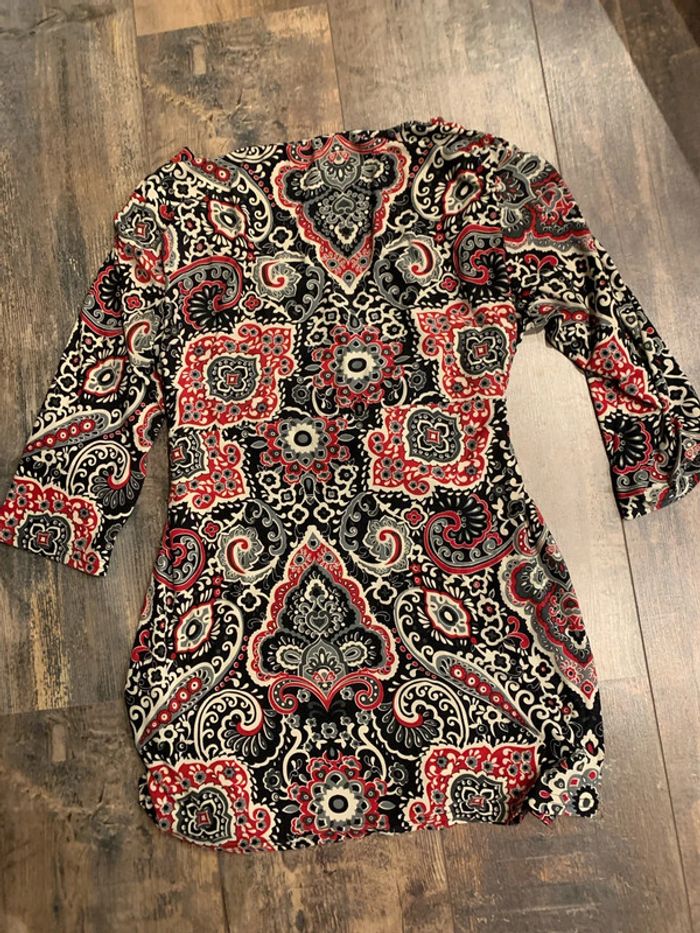 Blouse 3/4 manches motif vintage - photo numéro 6