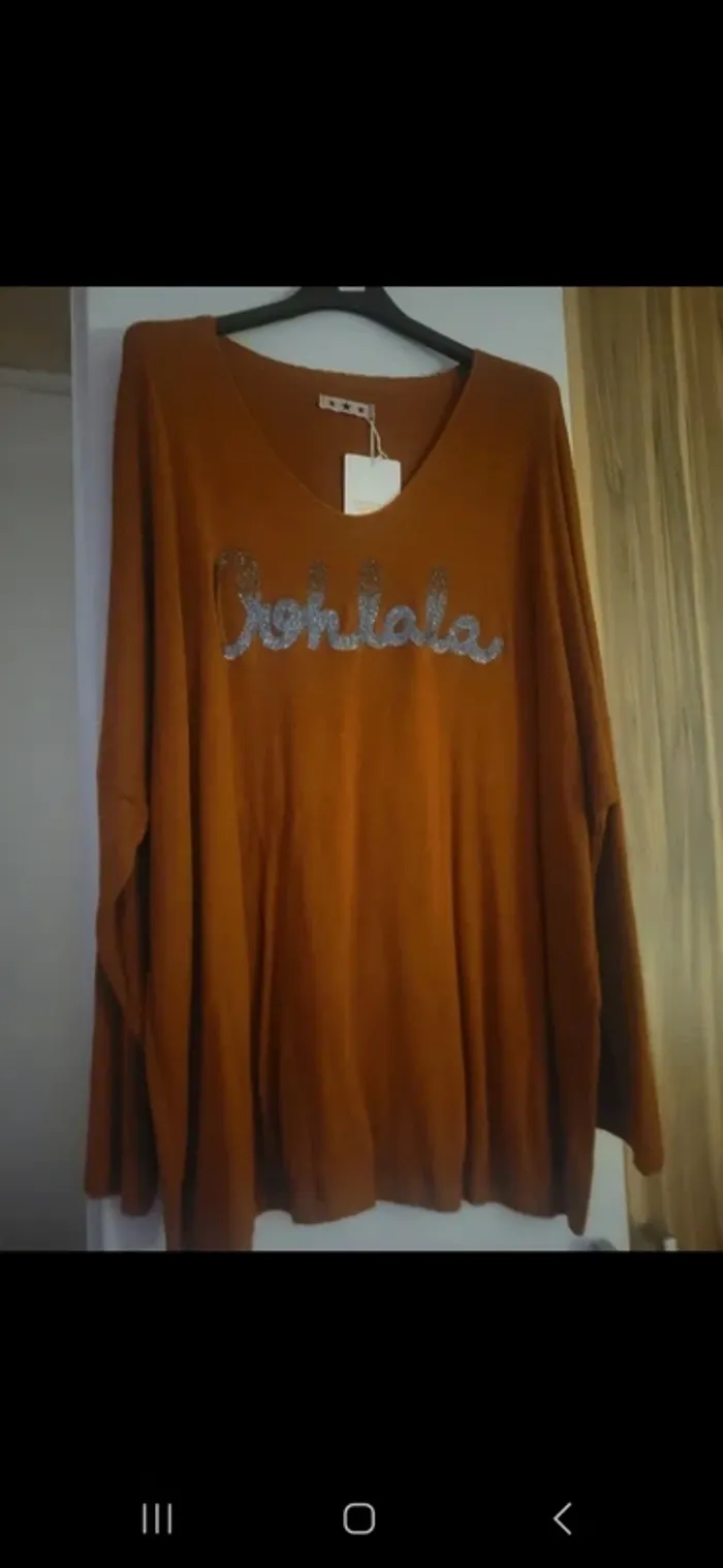 Pull léger femme couleur camel neuf - photo numéro 3