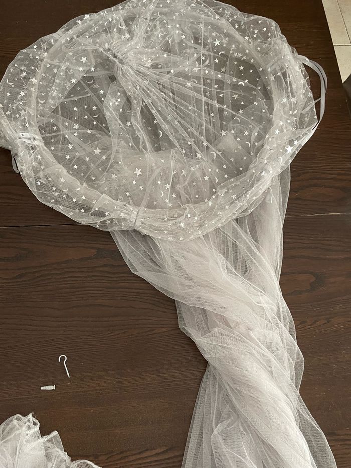 Ciel De Lit Enfant Atmosphera Mademoiselle - Tulle Rose, Cercle 60 Cm, Hauteur 250 Cm - Décoration Chambre Fille, Romantique