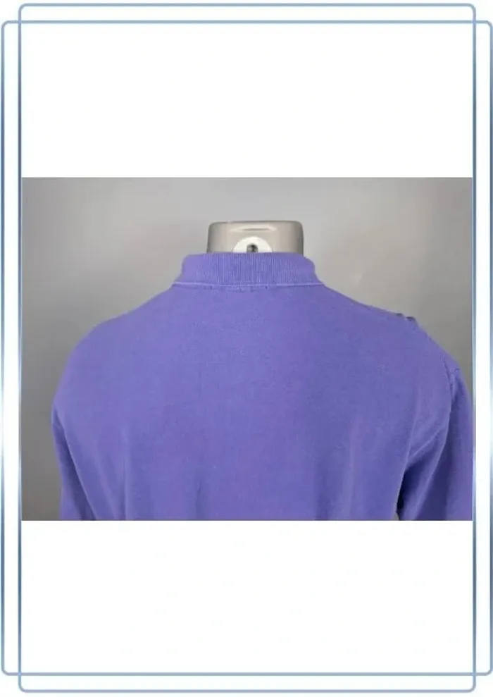 Polo Ralph Lauren violet  - taille L  homme - 100% coton- logo brodé orange (364) - photo numéro 7