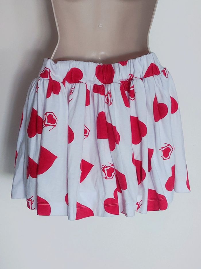 Mini jupe patineuse cœur rouge blanc / Super Lovers - 32/XXS à 44/XXL - photo numéro 18