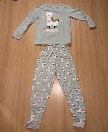 Pyjama fille vert lama taille 13-14 ans